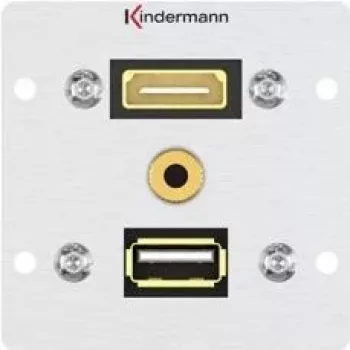 Kištukinis lizdas HDMI + USB A + 3,5 mm Kindermann 7444000547