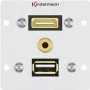 Kištukinis lizdas HDMI + USB A + 3,5 mm Kindermann 7444000547