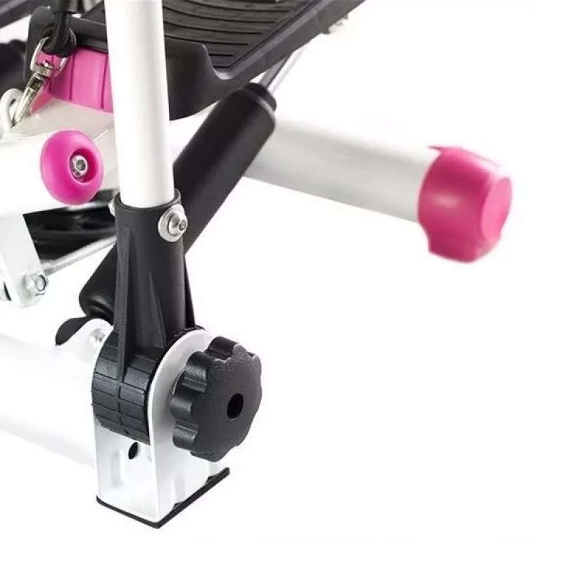 Pink diagonal stepper with movable arms and cables HMS S3085