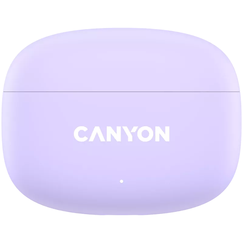 Canyon TWS-9 CNS-TWS9P Belaidės ausinės – Tikrai belaidės – Bluetooth 5.4 – Į ausį – 6h + 30h veikimo laikas – USB-C įkrovimo dėklas – Lietimo valdymas – alyvinė