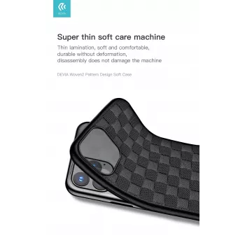 Minkštas apsauginis dėklas Devia Woven2, skirtas iPhone 11 Pro Max, austos tekstūros, juodas