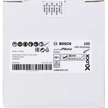 Bosch 2 608 619 175 šlifavimo ir poliravimo diskas plienui, 125 mm, X-LOCK, grūdėtumas 100