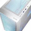 Kompiuterio korpusas LOGIC Dart Pro Midi ARGB baltas — Midi bokštas, ATX, 456×200×385 mm, max GPU 34 cm, CPU aušintuvo aukštis 155 mm, 3×120mm priekyje + 1×120mm gale, USB 3.0 x2, USB-C x1