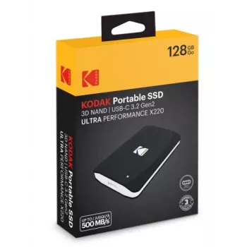 SSD diskas „Kodak“ 128 GB nešiojamas 2,5 colio USB-C 3.2 Gen 2 X220