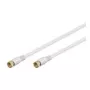 Wentronic Goobay SAT jungiamasis kabelis, 100% ekranuotas, auksuotas, baltas, 10 m – F kištukas F kištukas (67289)