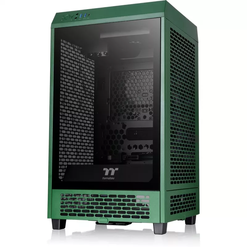 Thermaltake The Tower 200 Mini Tower korpusas, tamsiai žalias, grūdintas stiklas