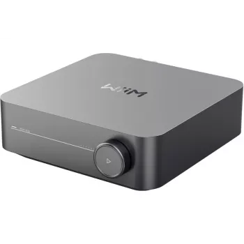 Stereo srautinio stiprintuvo imtuvas WiiM Amp Pro Dark Grey – Wi‑Fi, Bluetooth 5.3, AirPlay 2, Spotify Connect, HDMI ARC, optinis įėjimas, sub išėjimas