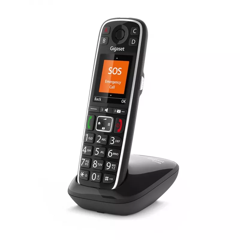 Gigaset E720 Analoginis/DECT telefonas su skambučio numerio atpažinimu, juodas