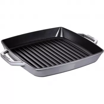 Grill keptuvė Staub 40511-684-0 kvadratinė 28 cm, tinkama indukcijai, grafito pilka