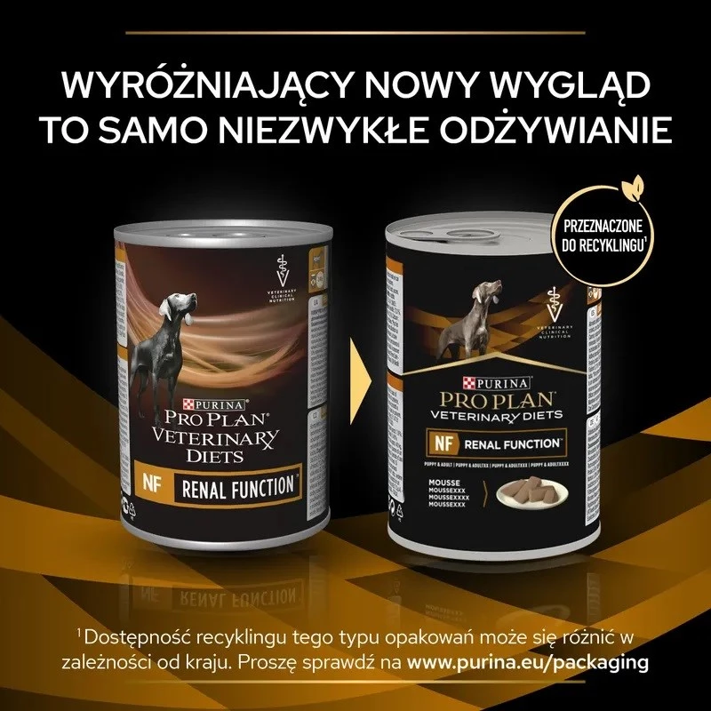 Šlapias šunų ėdalas PURINA Pro Plan Veterinary Diets NF Renal Function terapinis, kiauliena, 400 g skardinė
