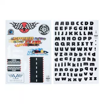 Sienos lipdukai Paladone Hot Wheels Personalisation PP13745HW – dekoratyviniai lipdukai vaikų kambariui