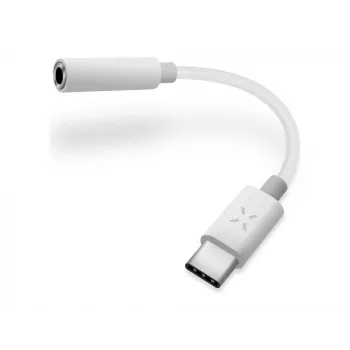 FIXED Link Adapter USB-C / 3,5 mm lizdas, baltas