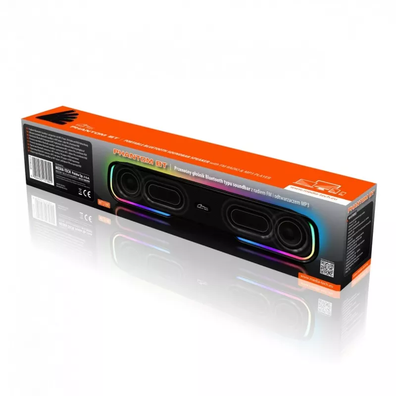 Garsiakalbiai MEDIA-TECH Phantom MT3180 soundbar 450W RMS, 80W baterija, Bluetooth, laidinis ir belaidis, juoda