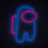 Dekoratyvinė neoninė LED lemputė MANTA SNL27BLT ASTRONAUT, kištukinė, stalinė/sieninė