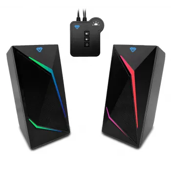 Media-tech MT3172 Black 2.0 stereo garsiakalbiai su RGB apšvietimu ir Bluetooth 5.0
