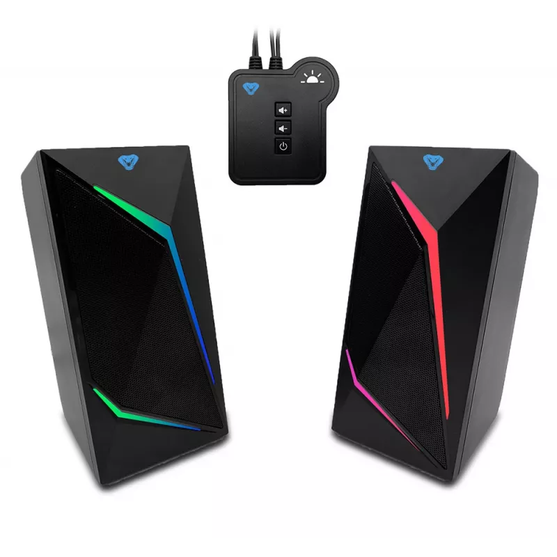 Media-tech MT3172 Black 2.0 stereo garsiakalbiai su RGB apšvietimu ir Bluetooth 5.0