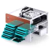 Micro bokštinis kompiuterio korpusas Jonsbo N4 BALTA Mini-ITX su grūdintu stiklu