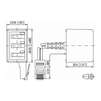 METZ CONNECT BTR Telefono adapteris RJ-45 (M) – TAE-NFN (M) 10 cm (130450440101-E)