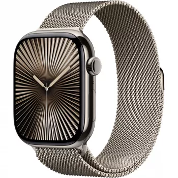 Apple Watch 10 46mm GPS+4G Titanium Milanaise M/L natūralus