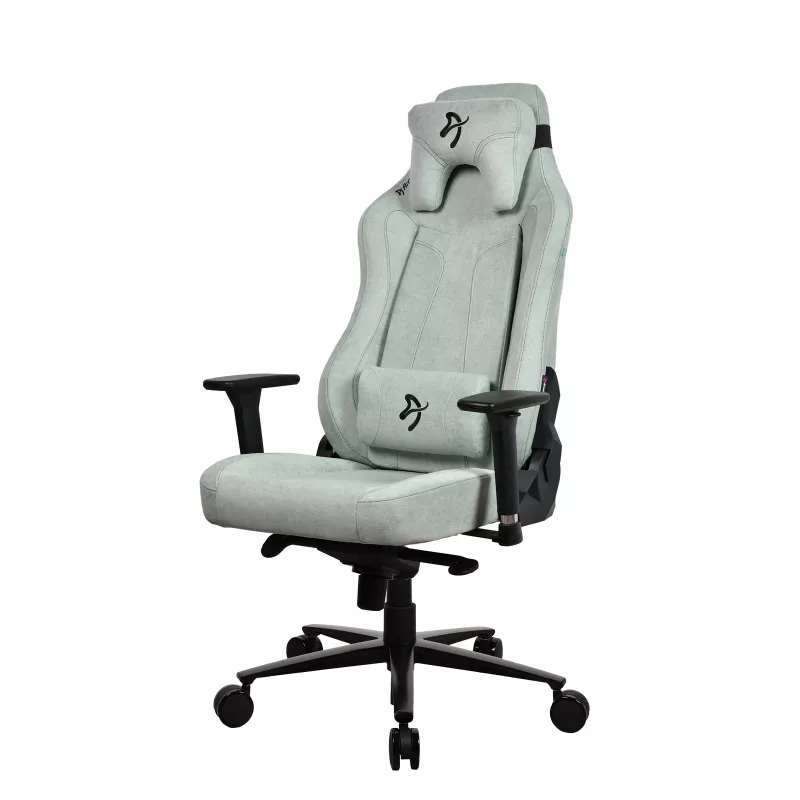 Žaidimų kėdė Arozzi Vernazza SoftFabric Pearl Green – ergonominė sėdynė su minkštu audiniu
