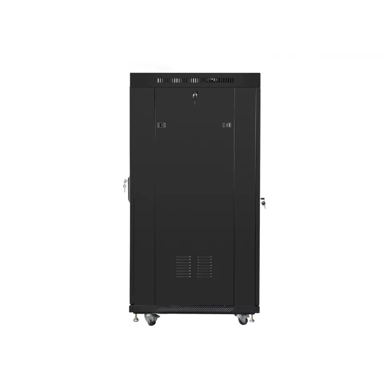 Spintos stovas 19 inch 27U 600x800 mm, perforuotos durelės su LCD ekranu (plokščias paketas)