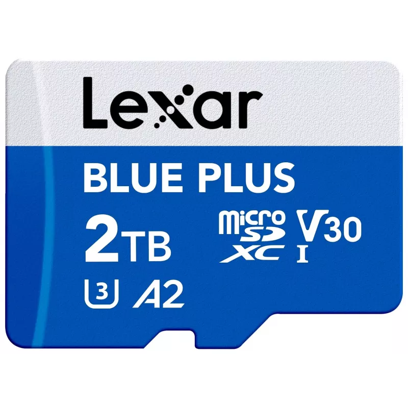 „Lexar BLUE PLUS“ atminties kortelė MicroSDXC 2 TB UHS‑I, 170 MB/s, U3 V30, atspari vandeniui