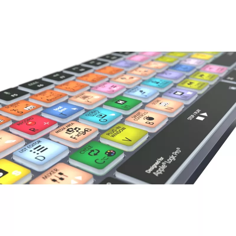 Klaviatūra LogicKeyboard Apple Logic Pro X2 Titan DE Mac — LKB-LOGXP2-TM-DE, vokiškas išdėstymas