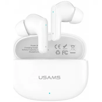 Belaidės ausinės USAMS E05 TWS Bluetooth 6.0 baltos