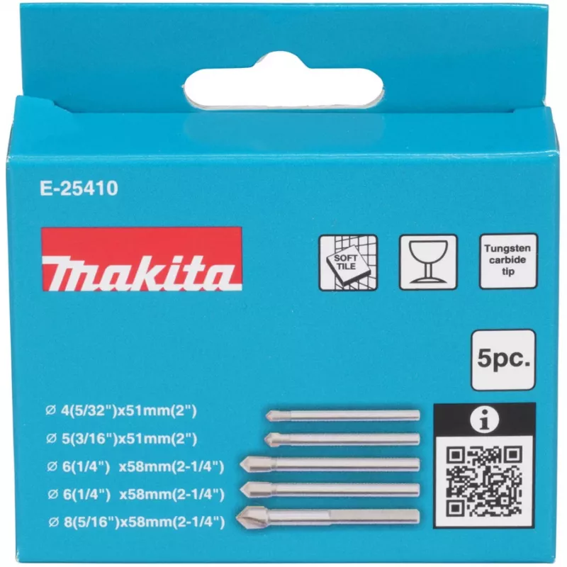 Gręžtų rinkinys Makita E-25410 stiklui ir plytelėms, 5 vnt.