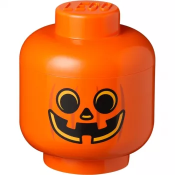 Dėžė daiktams Room Copenhagen LEGO Storage Head Pumpkin didelė oranžinė/juoda