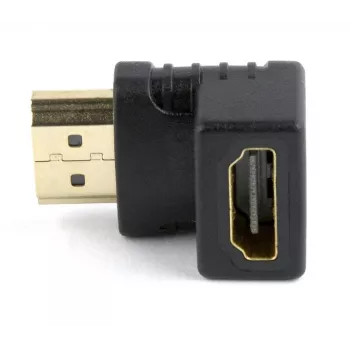 HDMI adapteris GEMBIRD A-HDMI90-FML, HDMI į HDMI, 90° kampinis, juodas