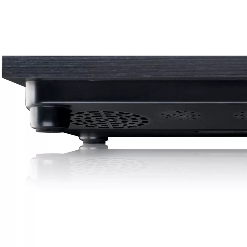 Patefono grotuvas su diržine pavara Lenco LS-10 Black su įmontuotais garsiakalbiais, 33/45 aps/min, RCA išėjimas, ausinių lizdas