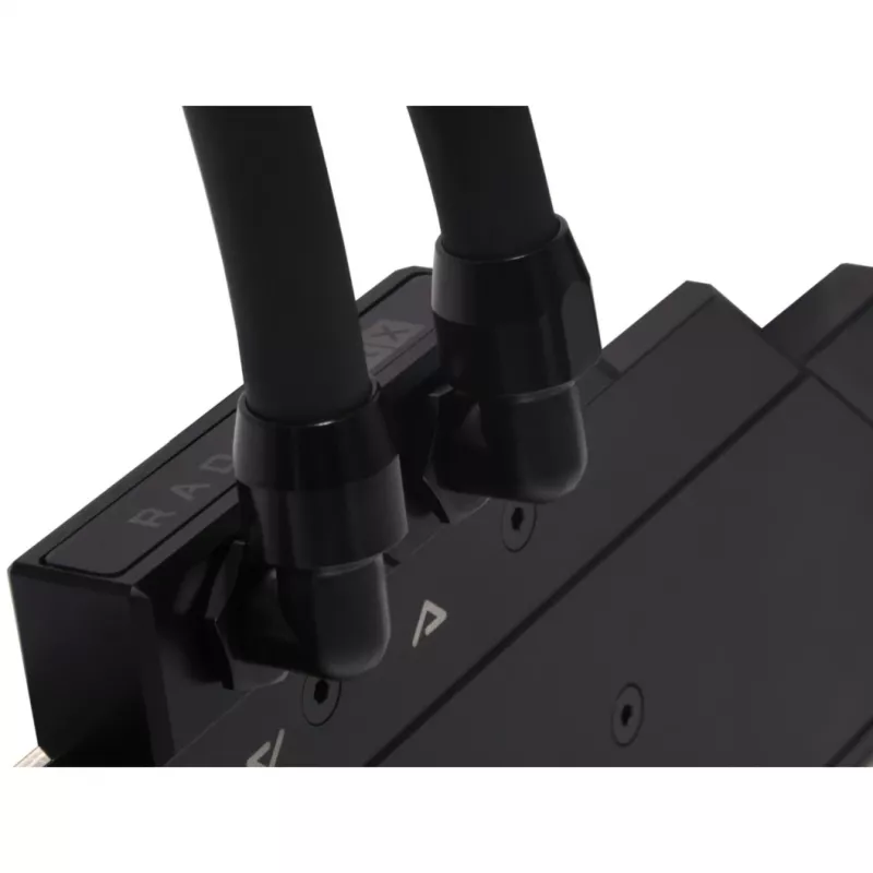 Alphacool HF įsukama jungtis TPV Metal - 90° pasukama 12,7/7,6mm - Juoda (17455)