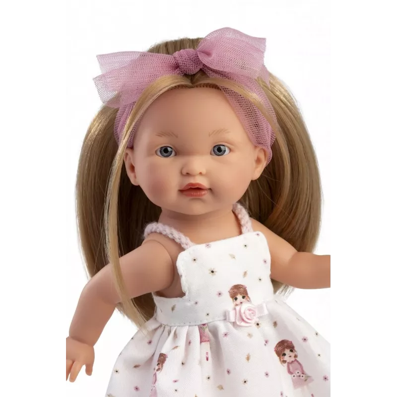 Lėlė Llorens Valeria 28 cm – realistiški bruožai, minkštas kūnas, vinilinė galva ir galūnės
