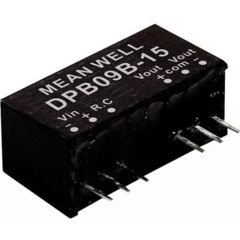 Maitinimo keitiklis MEAN WELL DPB09B-15, 9 W, ±15 V, 18–36 V DC, SIP montažas