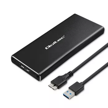 M.2 SATA SSD išorinis korpusas QOLTEC 51854 USB 3.0 be įrankių