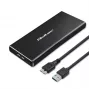 M.2 SATA SSD išorinis korpusas QOLTEC 51854 USB 3.0 be įrankių