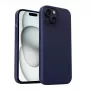 Apsauginis telefono dėklas Aukey PC-GJ10B, iPhone 15 Plus, audros mėlyna, ploni kraštai ir nugarėlės apsauga