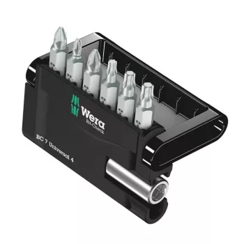 Wera Bit-Set 7 dalių Bit-Check 7 Universal 4 05135810001 Phillips, Phillips Pozidriv, vidinis Torx (05135810001)