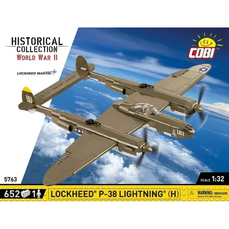 Cobi Building Blocks Lockheed P-38H Lightning rinkinys 5763 – konstruktorius, kolekcinis lėktuvo modelis