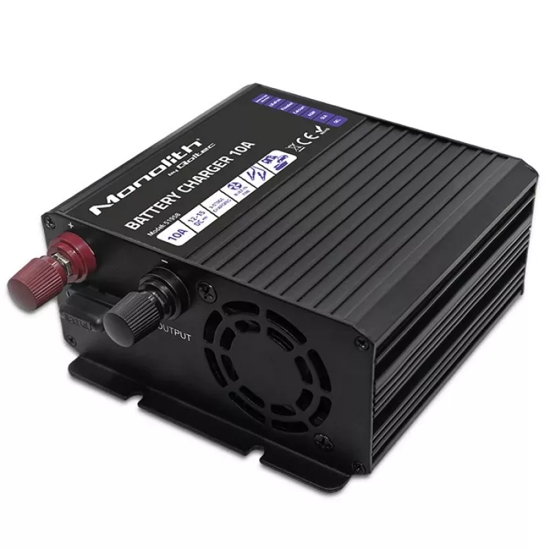 Qoltec Smart Monolith baterijų krautuvas, skirtas LiFePO4 AGM GEL SLA akumuliatoriams | 10A | 12V