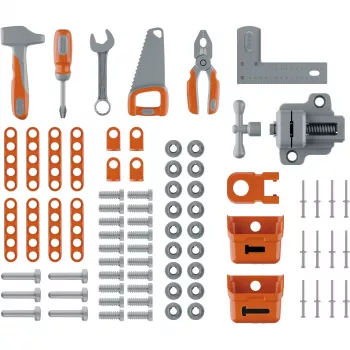 Vaikiškas žaidimų darbo stalas SMOBY Black & Decker Model 2025 su įrankiais ir priedais