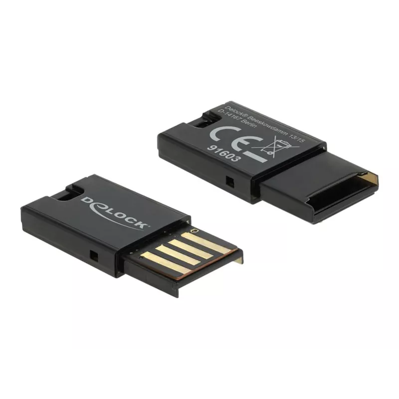 DeLOCK USB 2.0 kortelių skaitytuvas, juodas, MicroSD / MicroSDHC / MicroSDXC, 480 Mbit/s
