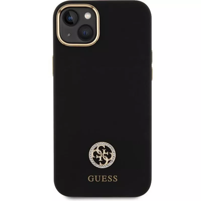 GUESS GUHCP15M4DGPK | Galinis dangtelis | Apple iPhone 15 Plus / 14 Plus | TPU, silikonas, mikropluoštas | Juoda