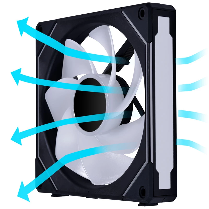 140 mm ventiliatorius Lian Li UNI FAN SL-INF Reverse Blade RGB, modelis UF-RSLIN140-1B