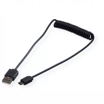 ROLINE USB 2.0 spiralinis laidas A – Micro B ST/ST 1,0 m ekranuotas (11.02.8317)