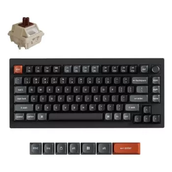 Mechaninė klaviatūra Keychron V1 Ultra 8K — 75 % QWERTY, Bluetooth, laidinis, RGB, juoda