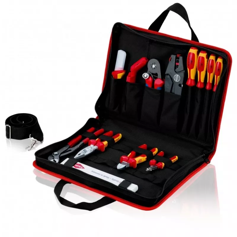 Knipex Tool Bag compact Electric juoda/raudona poliesteris 8 kišenės 410×290×60 mm (00 21 11)