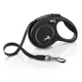 Flexi New Classic Cat XS 3 m – atsitraukiamas pavadėlis su virvele mažiems augintiniams, juodas, maks. apkrova 8 kg