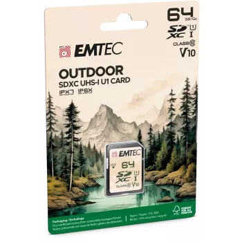 Emtec 64GB UHS-I SDHC V30/V10 Outdoor atminties kortelė